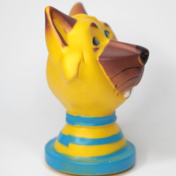 Vintage 1974 Cat In The Bag Game Piece Large Cat Head Yellow Blue by Schaper - Picture 5 of 7
